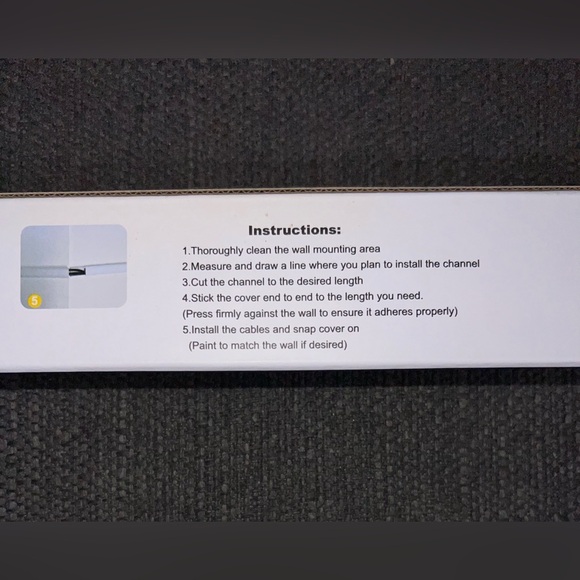 Wall Cord Cover, 153in Mini Wire Hider, Paintable Cable Concealer, 9 Pieces -NWT - Picture 8 of 9